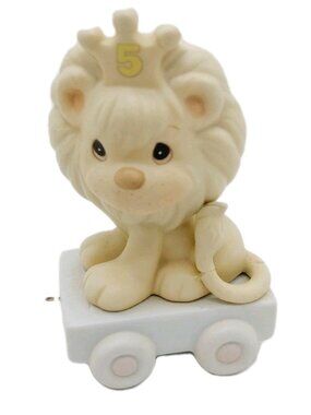 Precious Moments Birthday Train Series Age 5 Lion 15989 No Box 1985 Cake Topper